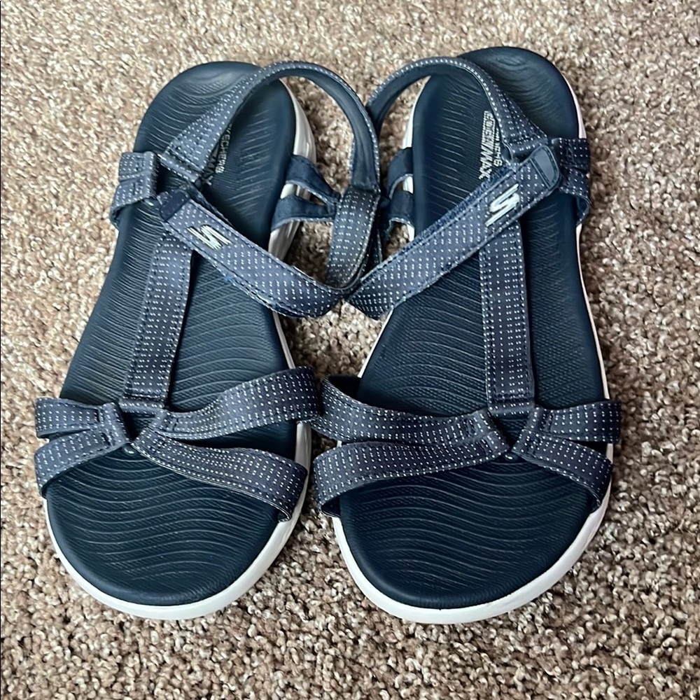 Skechers Blue Sandals with Adjustable Straps and Textured Footbed